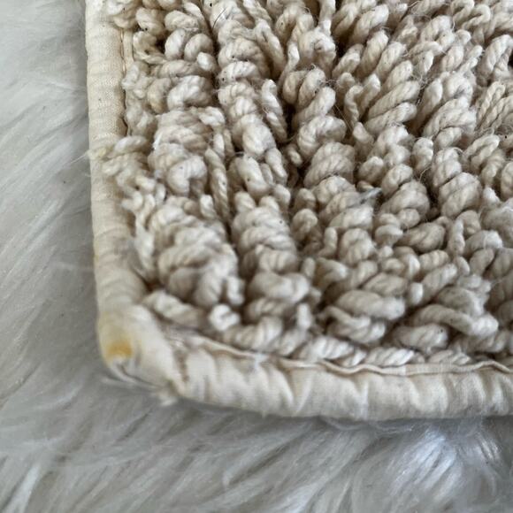 Ralph Lauren Vintage Spun Cotton Loop X-Large Plush Woven Tub Bathmat Cream Nude - Picture 11 of 15